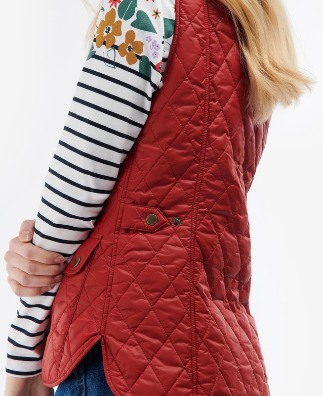 Barbour Otterburn Női Mellény Piros | 876349-AMU