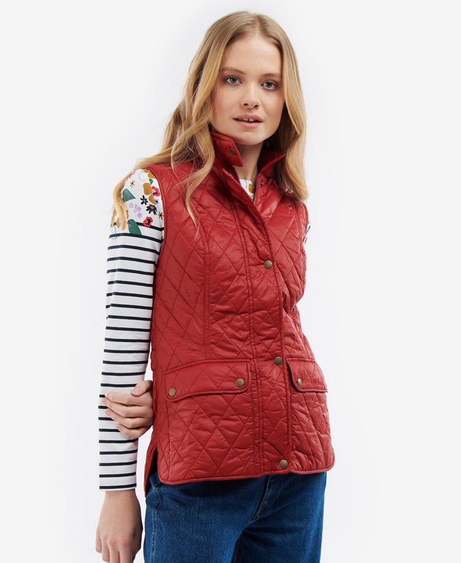 Barbour Otterburn Női Mellény Piros | 876349-AMU