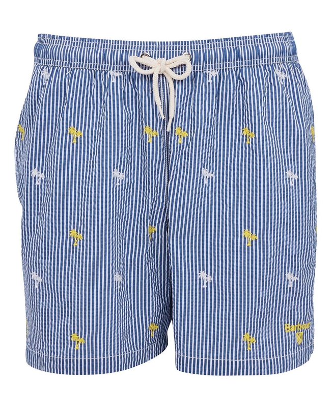 Barbour Palm Stripe Swim Férfi Nadrág Sötétkék | 785149-ORB