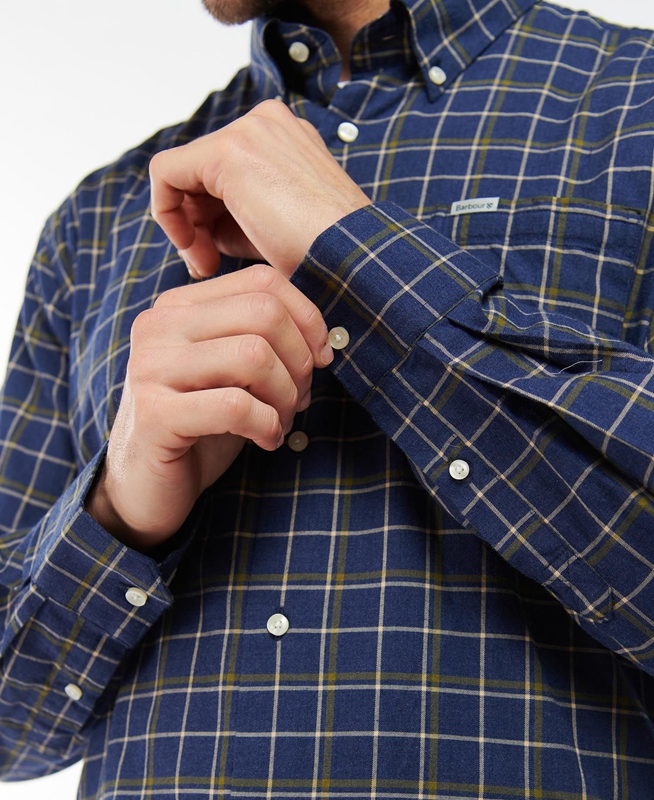 Barbour Pelton Regular Férfi Ingek Sötétkék | 571063-OHN