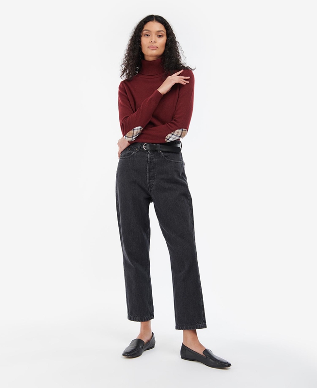 Barbour Pendle Roll-Neck Női Pulóverek Piros | 376582-GZT