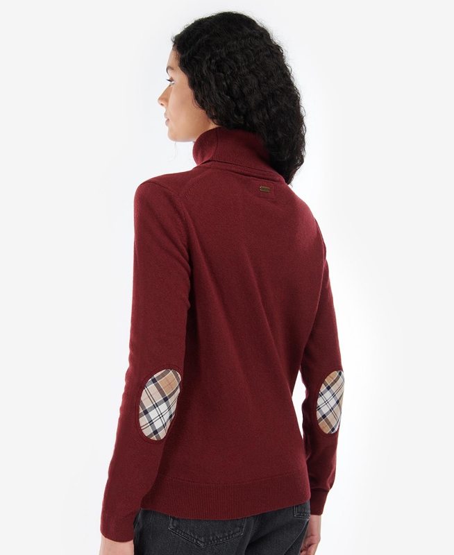 Barbour Pendle Roll-Neck Női Pulóverek Piros | 376582-GZT
