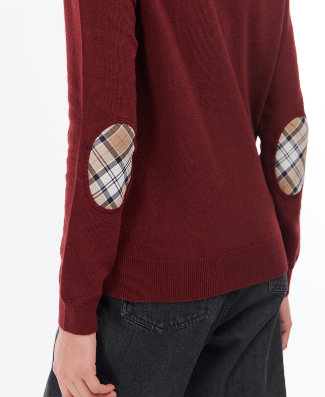 Barbour Pendle Roll-Neck Női Pulóverek Piros | 376582-GZT