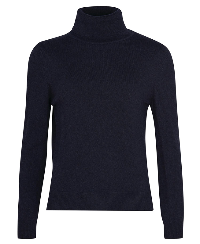 Barbour Pendle Roll-Neck Női Pulóverek Sötétkék | 917832-KDZ