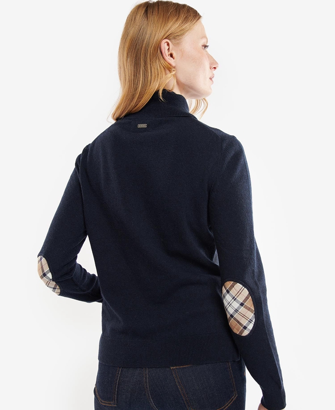 Barbour Pendle Roll-Neck Női Pulóverek Sötétkék | 917832-KDZ