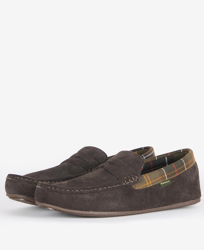 Barbour Porterfield Férfi Papucs Barna | 769453-KUF