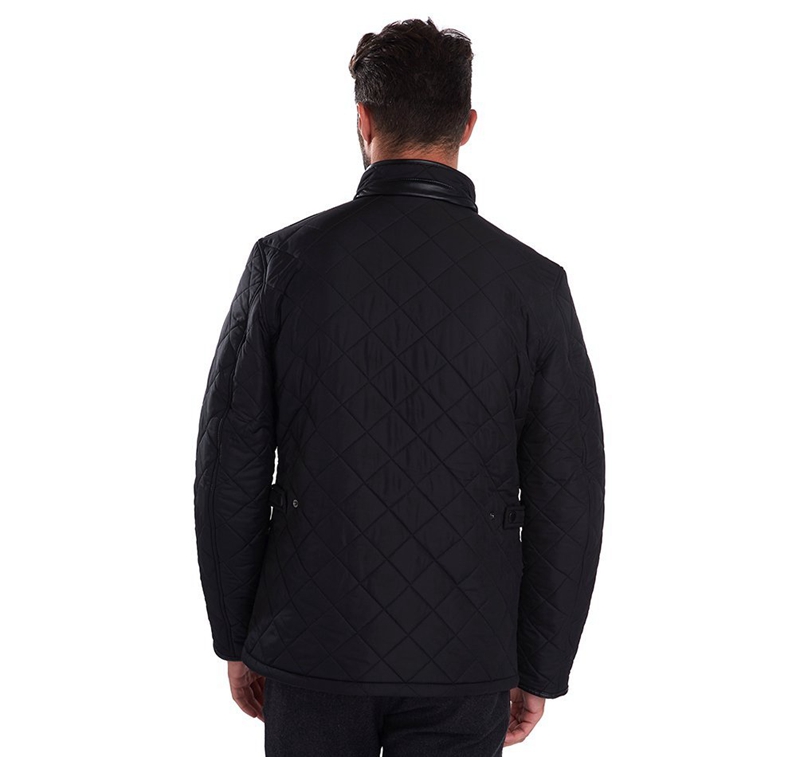 Barbour Powell Férfi Vattázott Kabát Fekete | 827645-AWN