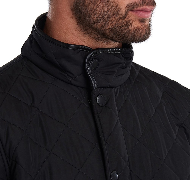 Barbour Powell Férfi Vattázott Kabát Fekete | 827645-AWN
