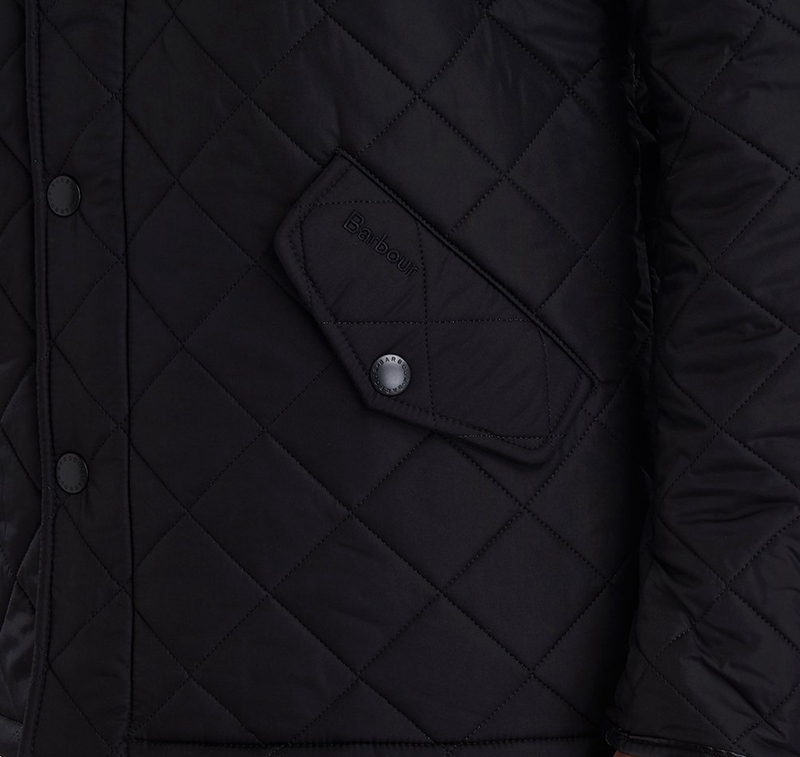 Barbour Powell Férfi Vattázott Kabát Fekete | 827645-AWN