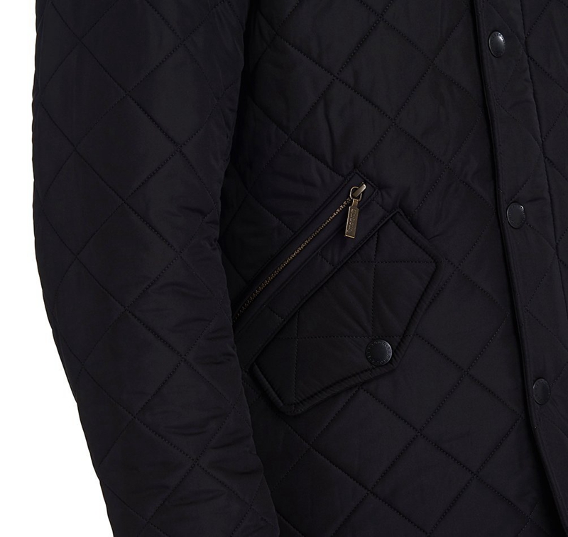 Barbour Powell Férfi Vattázott Kabát Fekete | 827645-AWN