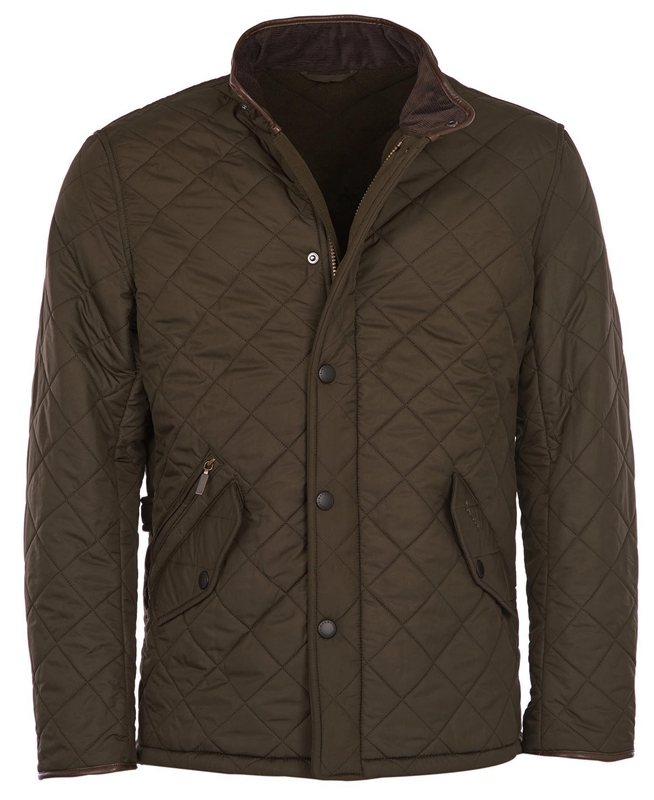 Barbour Powell Férfi Vattázott Kabát Olivazöld | 185092-GLW
