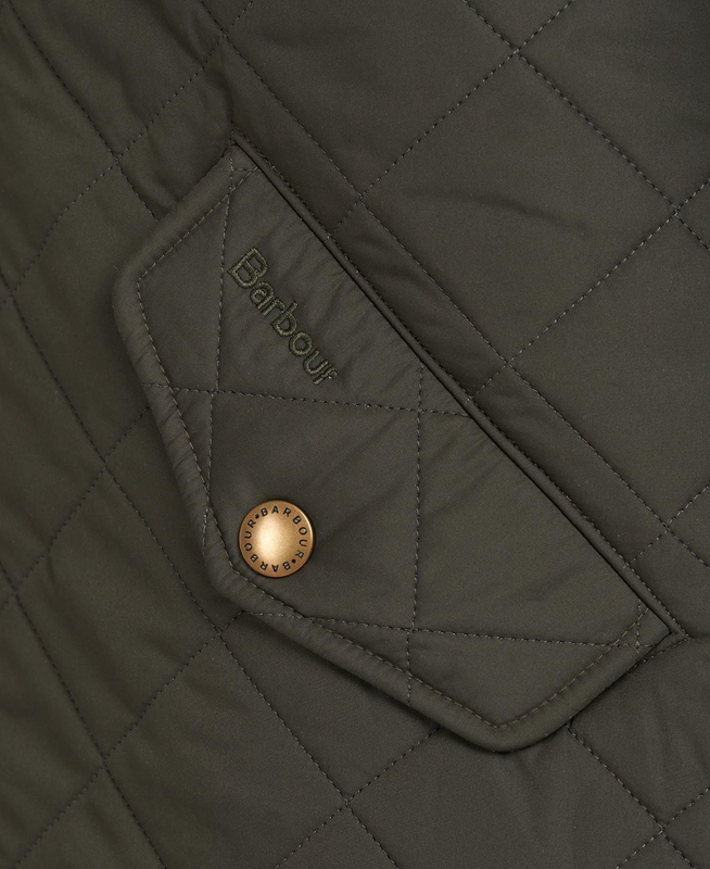 Barbour Powell Férfi Vattázott Kabát Olivazöld | 327801-UAW