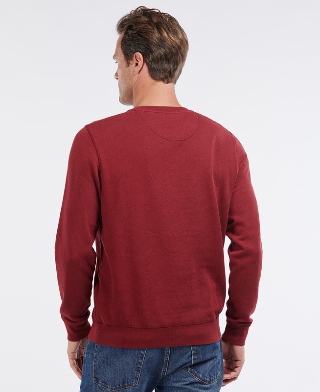 Barbour Prep Logo Crew Férfi Pulóverek Piros | 847231-PDV