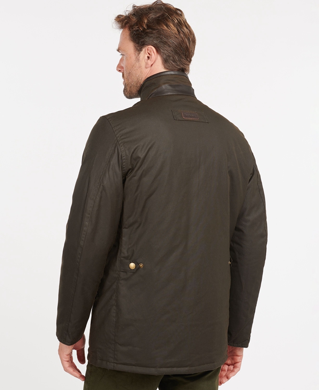 Barbour Prestbury Férfi Viaszos Kabát Olivazöld | 435907-FAC