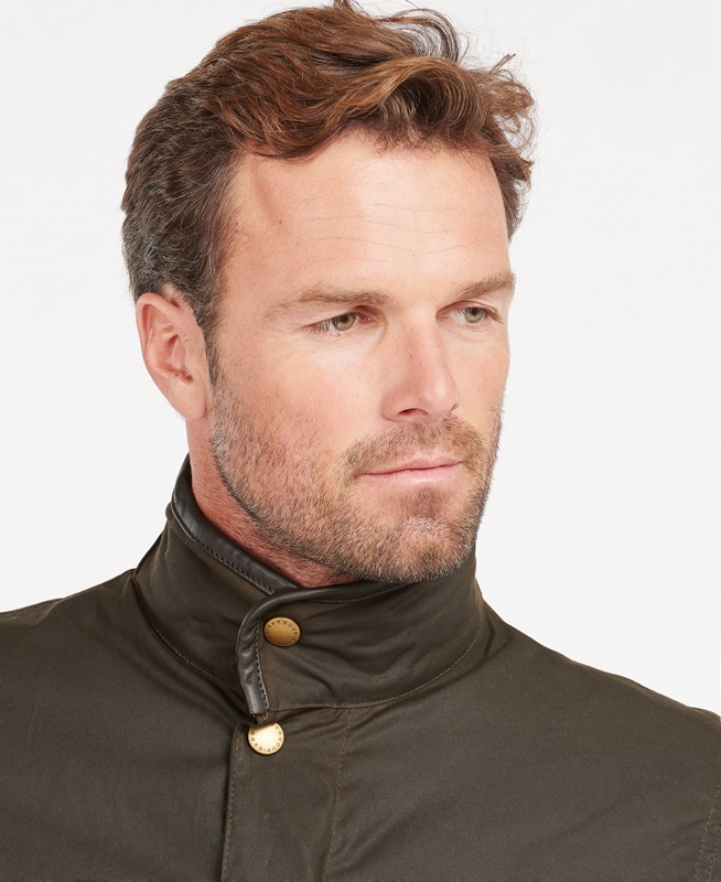 Barbour Prestbury Férfi Viaszos Kabát Olivazöld | 435907-FAC