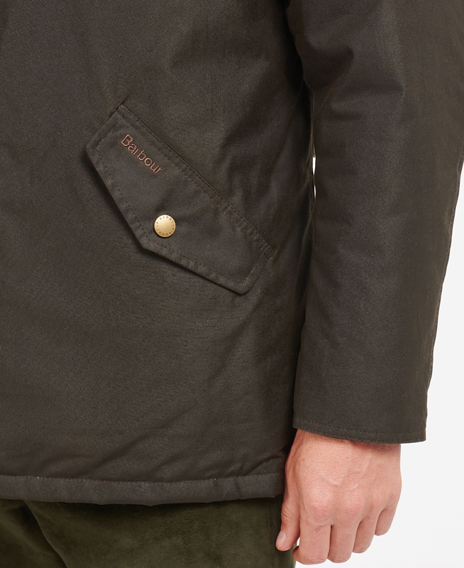 Barbour Prestbury Férfi Viaszos Kabát Olivazöld | 435907-FAC