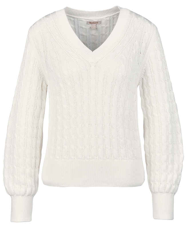 Barbour Primrose Knit Női Pulóverek Fehér | 753106-NQA