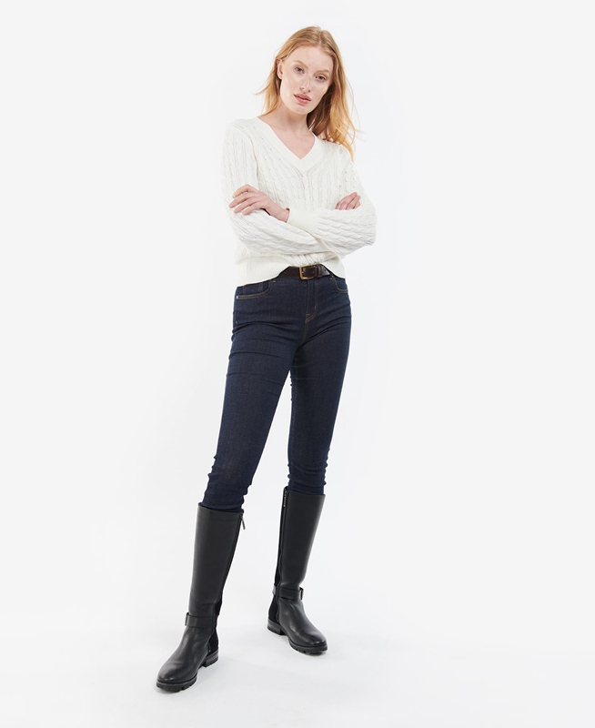 Barbour Primrose Knit Női Pulóverek Fehér | 753106-NQA