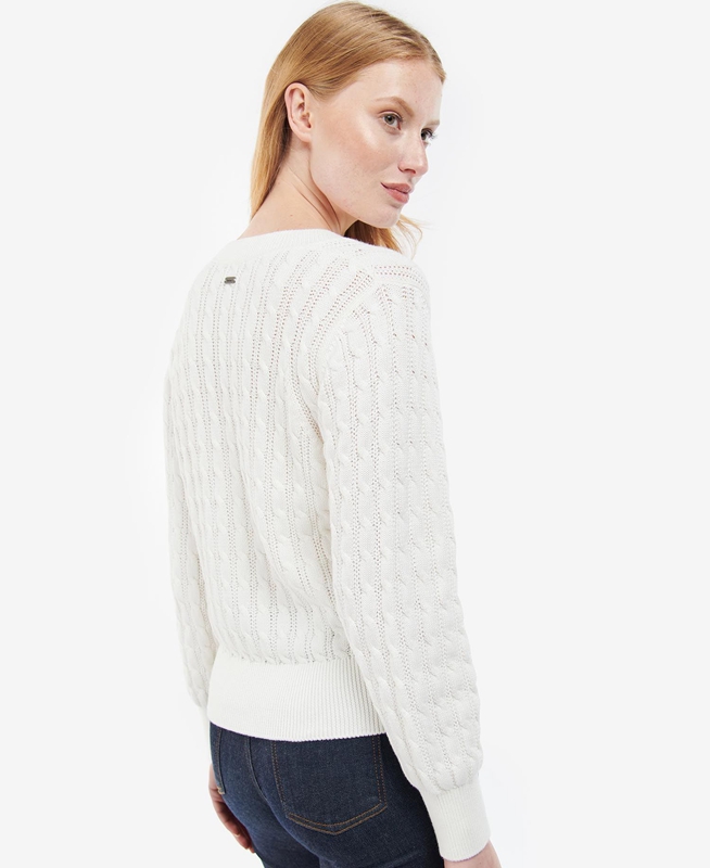 Barbour Primrose Knit Női Pulóverek Fehér | 753106-NQA