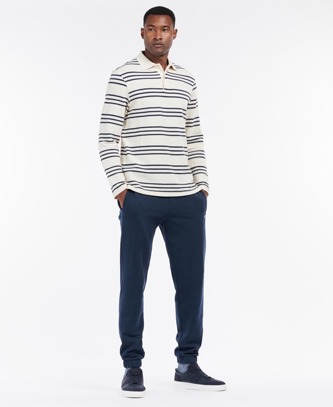 Barbour Rake Striped Férfi Pulóverek Bézs | 934687-GSH