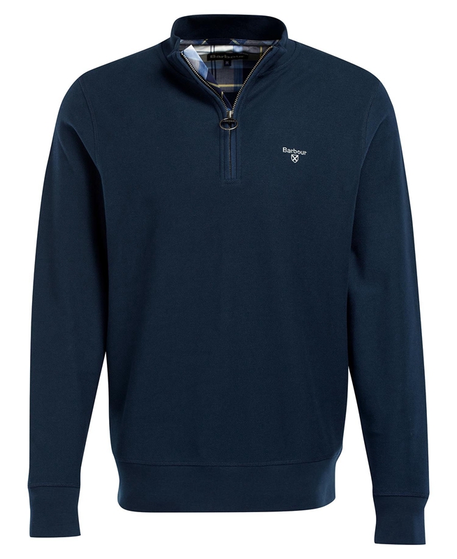 Barbour Rigg Half Zip Férfi Pulóverek Kék | 132654-EKV