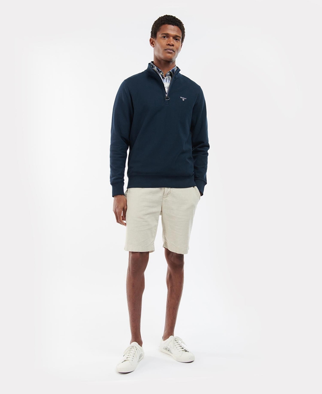 Barbour Rigg Half Zip Férfi Pulóverek Kék | 132654-EKV
