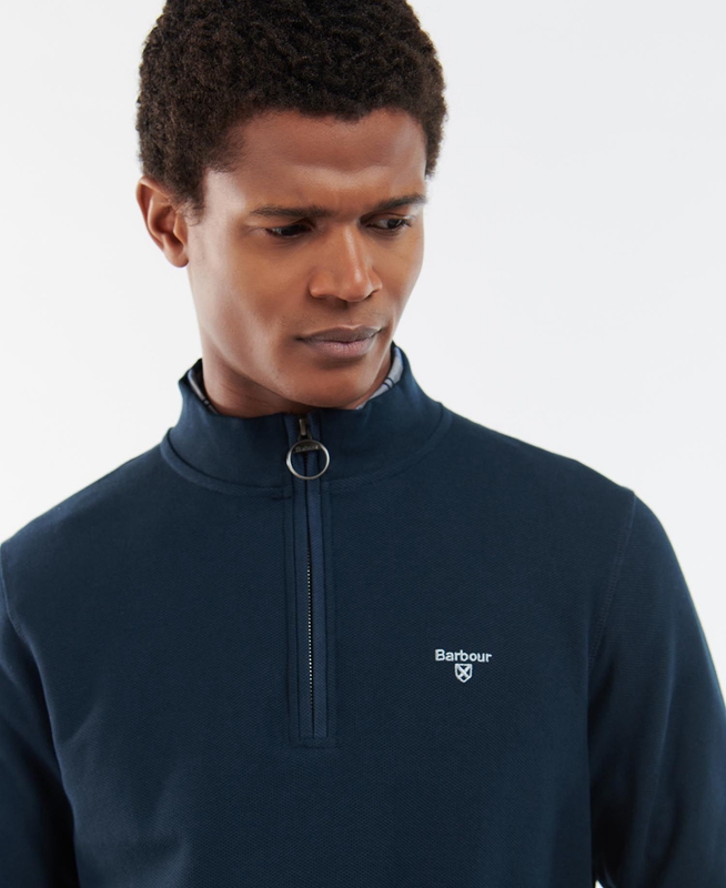 Barbour Rigg Half Zip Férfi Pulóverek Kék | 132654-EKV