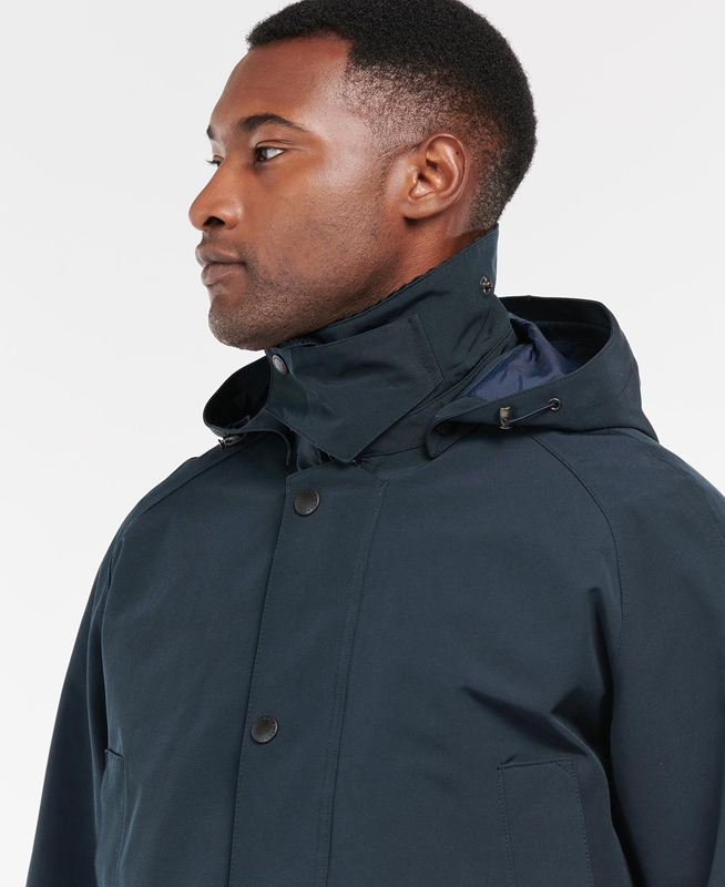 Barbour Rokig Férfi Vízálló Kabát Sötétkék | 631584-ORP