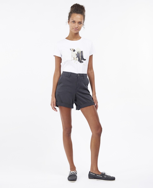 Barbour Rowen Női Póló Fehér | 416037-BLE