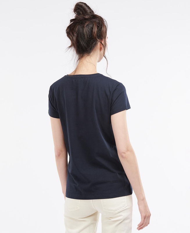Barbour Rowen Női Póló Sötétkék | 819265-GYQ