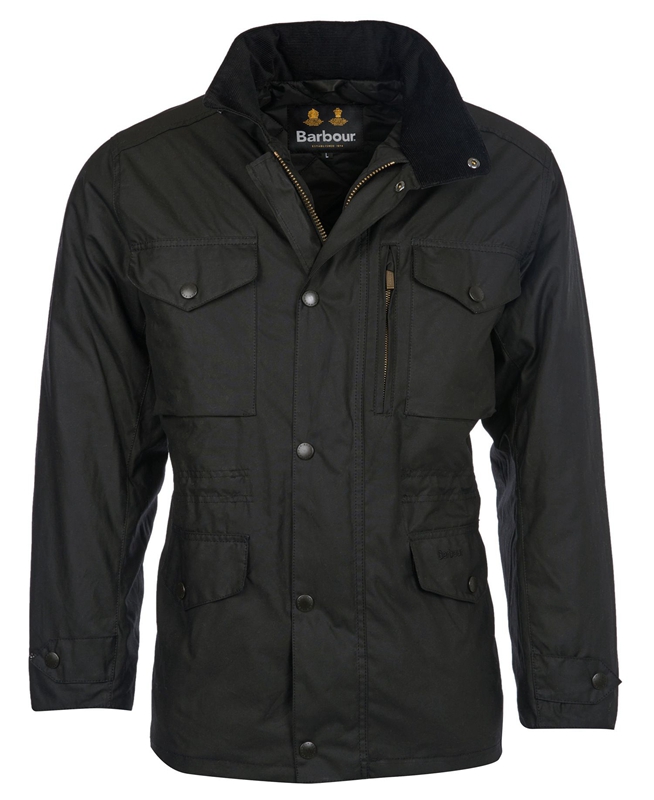 Barbour Sapper Férfi Viaszos Kabát Fekete | 584362-ZVE