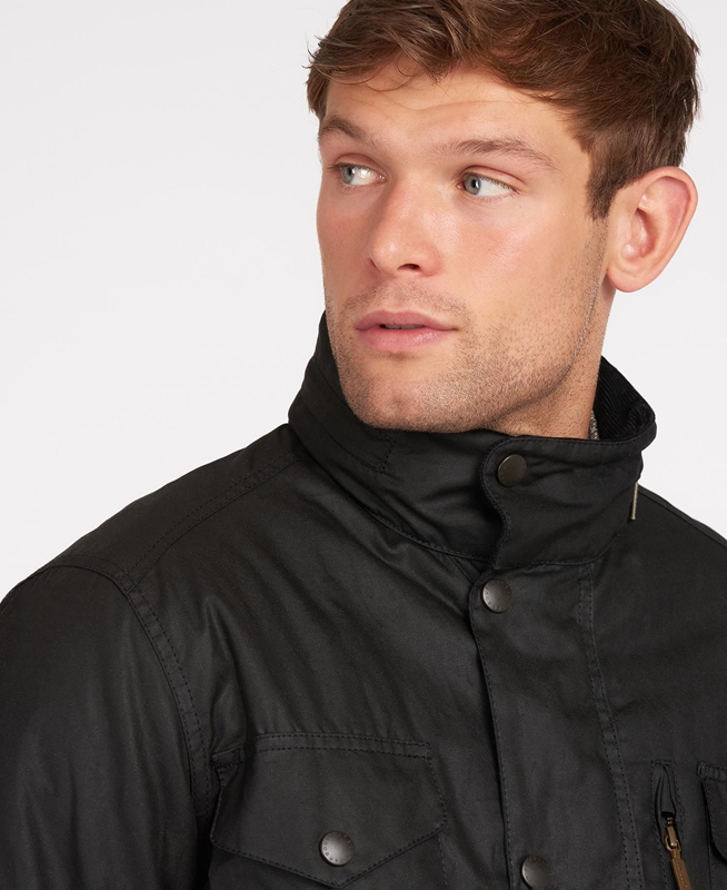 Barbour Sapper Férfi Viaszos Kabát Fekete | 584362-ZVE