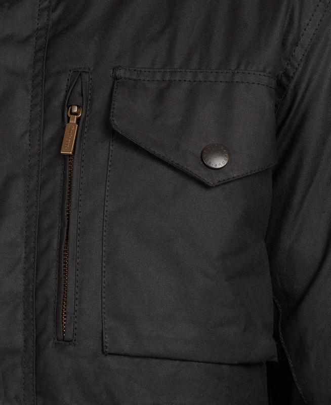 Barbour Sapper Férfi Viaszos Kabát Fekete | 584362-ZVE