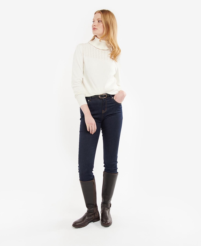 Barbour Scarlet Knit Női Pulóverek Fehér | 621085-BNZ
