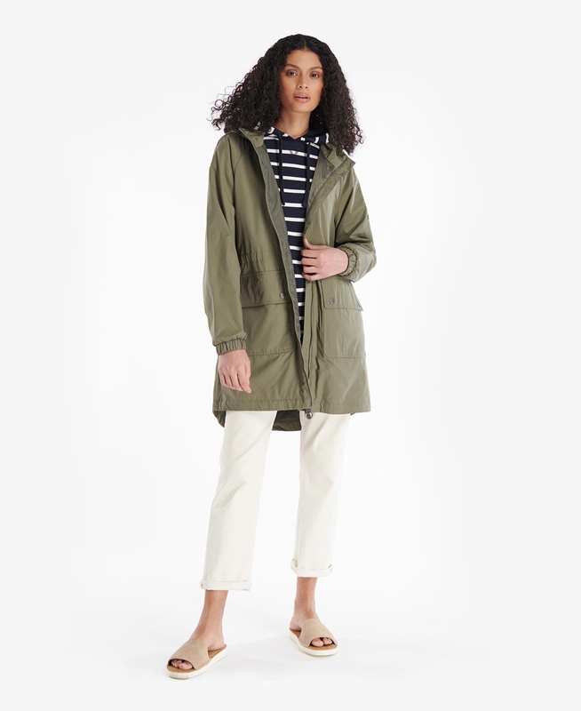 Barbour Sea Daisy Showerproof Női Alkalmi Dzsekik Olivazöld | 235817-MCY