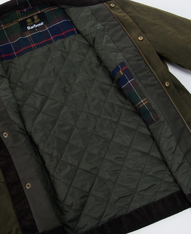 Barbour Sheldon Férfi Viaszos Kabát Olivazöld | 935416-XQG