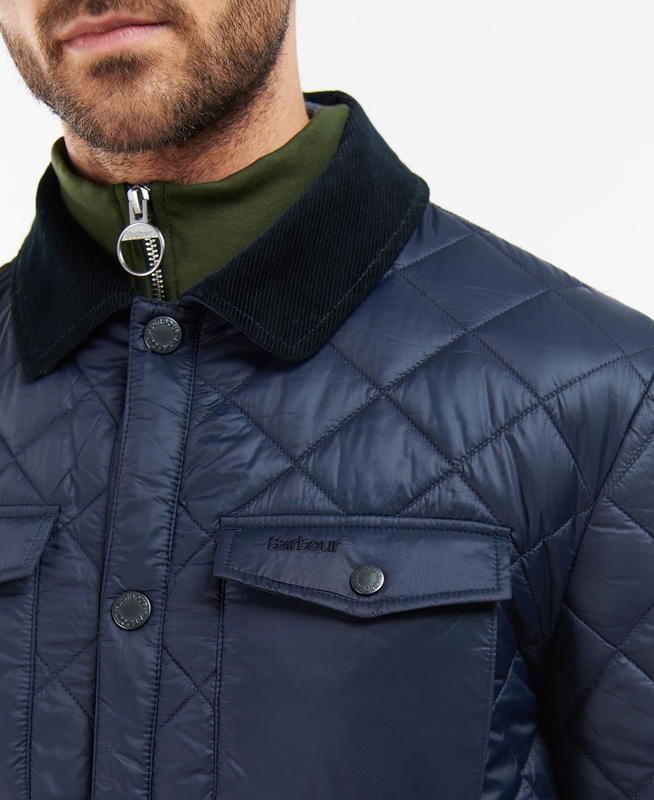 Barbour Shirt Férfi Vattázott Kabát Sötétkék | 107432-MKN