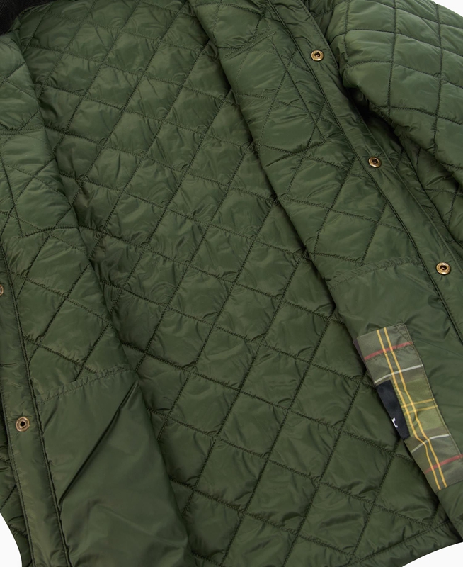 Barbour Shirt Férfi Vattázott Kabát Zöld | 681720-QWB