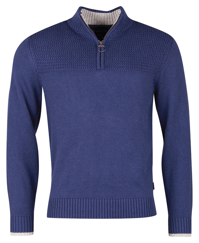 Barbour Shoal Half Zip Férfi Pulóverek Kék | 315682-VDA
