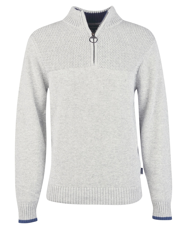 Barbour Shoal Half Zip Férfi Pulóverek Szürke | 587601-JDE