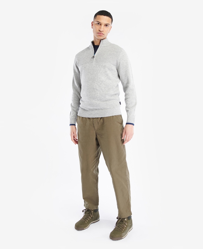 Barbour Shoal Half Zip Férfi Pulóverek Szürke | 587601-JDE