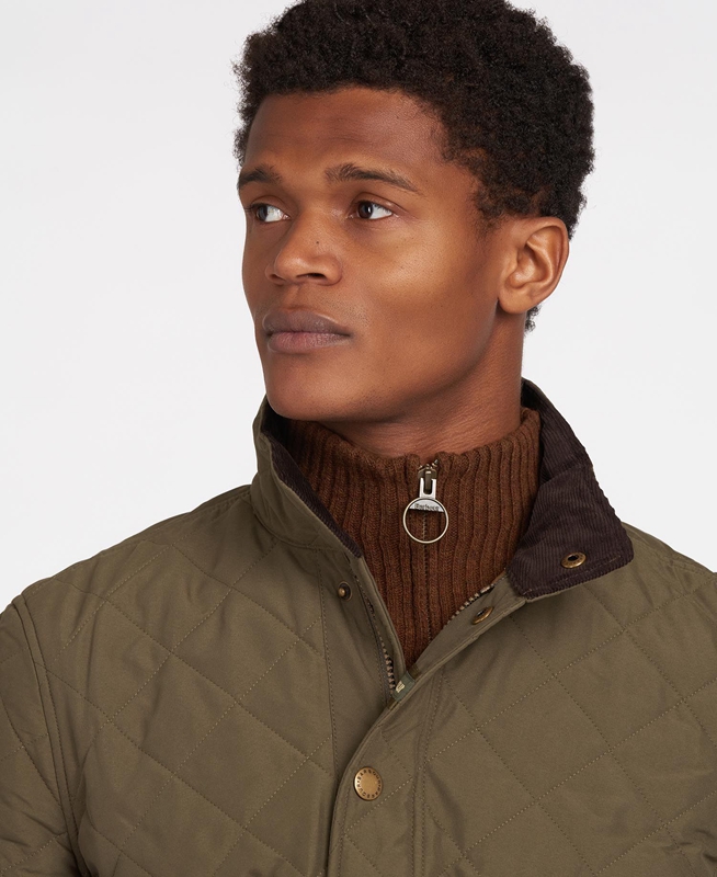 Barbour Shoveler Férfi Vattázott Kabát Olivazöld | 275301-FVT