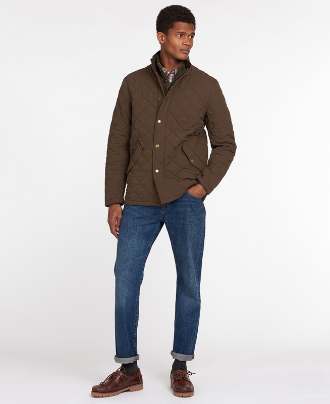 Barbour Shoveler Férfi Vattázott Kabát Zöld | 715346-RSU
