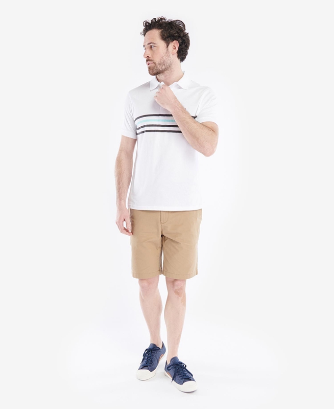 Barbour Silsden Férfi Polo shirts Fehér | 326879-NXZ