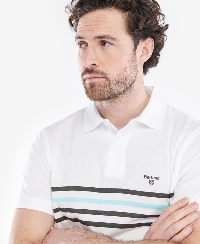 Barbour Silsden Férfi Polo shirts Fehér | 326879-NXZ