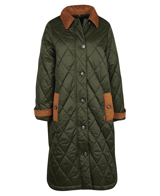 Barbour Silwick Női Vattázott Kabát Olivazöld | 914526-BUD