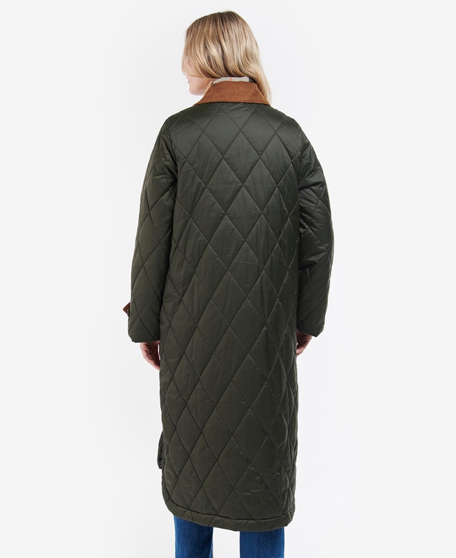 Barbour Silwick Női Vattázott Kabát Olivazöld | 914526-BUD