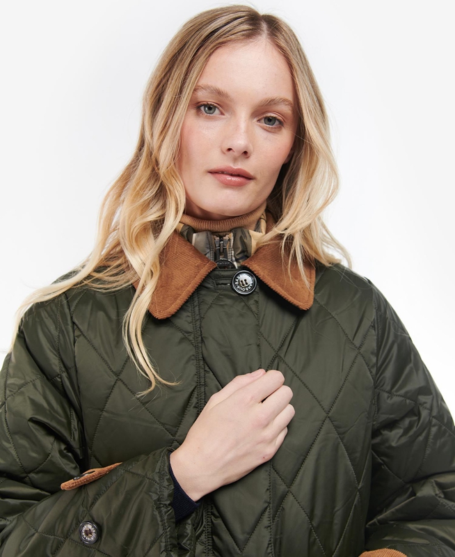 Barbour Silwick Női Vattázott Kabát Olivazöld | 914526-BUD