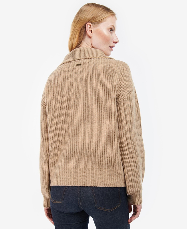 Barbour Stavia Knit Női Pulóverek Bézs | 127489-YJL