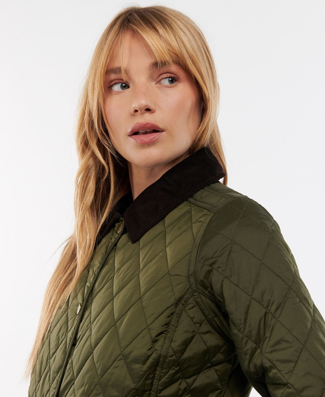 Barbour Steppjacke Annandale Női Vattázott Kabát Olivazöld | 976543-NJU
